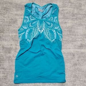 Athleta Turquoise Patterned Tank Top